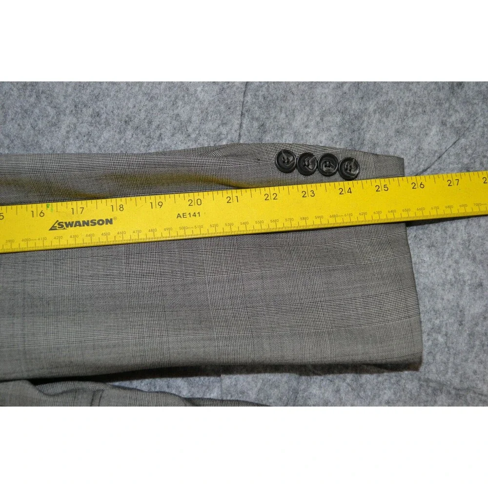 John W. Nordstrom Loro Piana Wool Blazer Mens 42R‎ Gray Glenn Check Sport Jacket